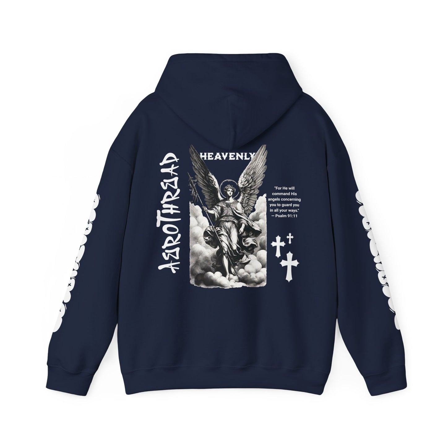 AeroThread "Heavenly" Psalm 91:11- Unisex Heavy Blend™ Hooded Sweatshirt