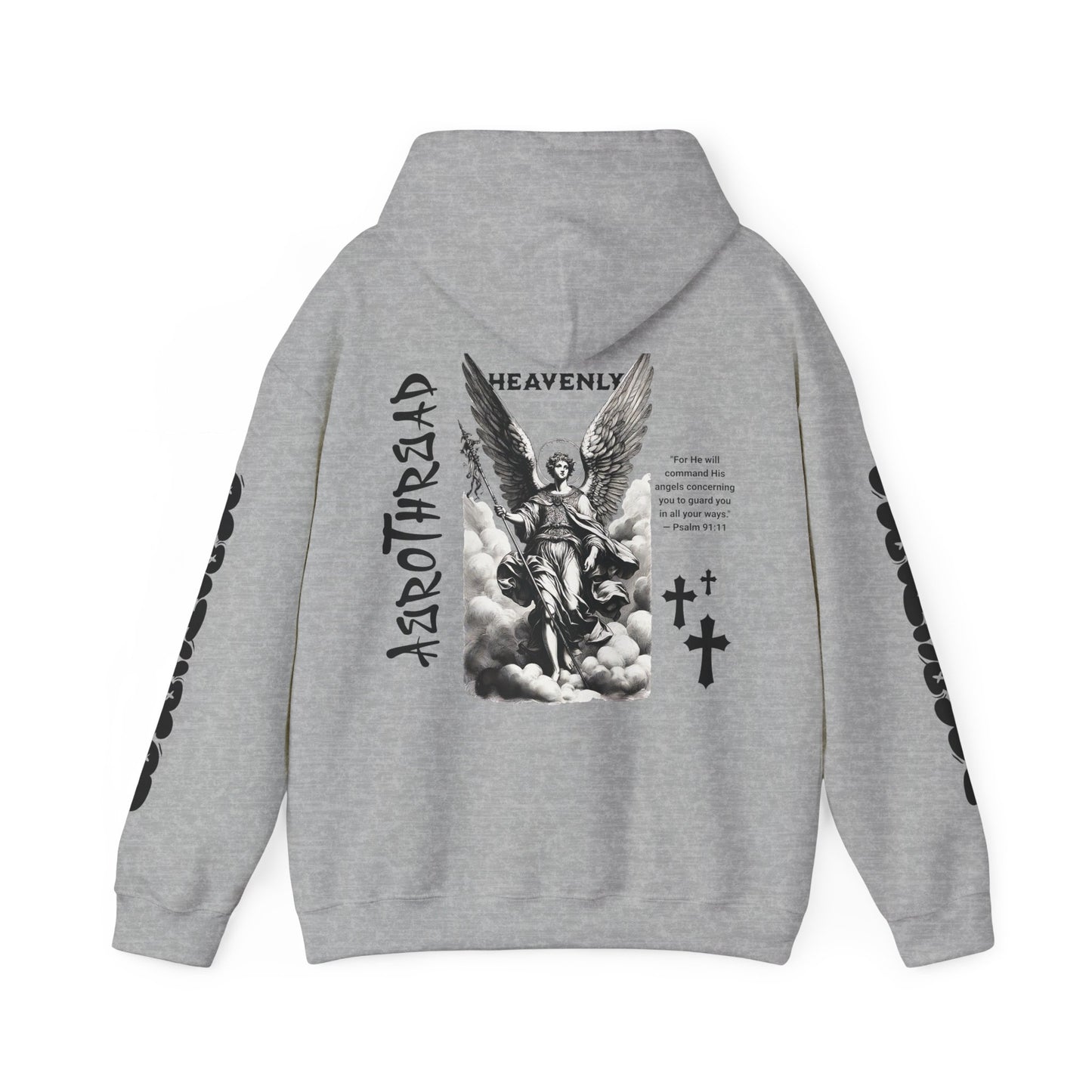 AeroThread "Heavenly" Psalm 91:11- Unisex Heavy Blend™ Hooded Sweatshirt